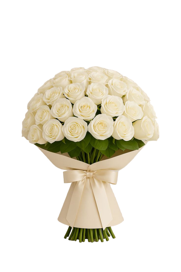 White Roses Bouquet Normal Bunch